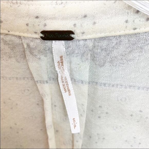 Free People Changing Times Floral Print White/Blue Tunic - Picture 4 of 8